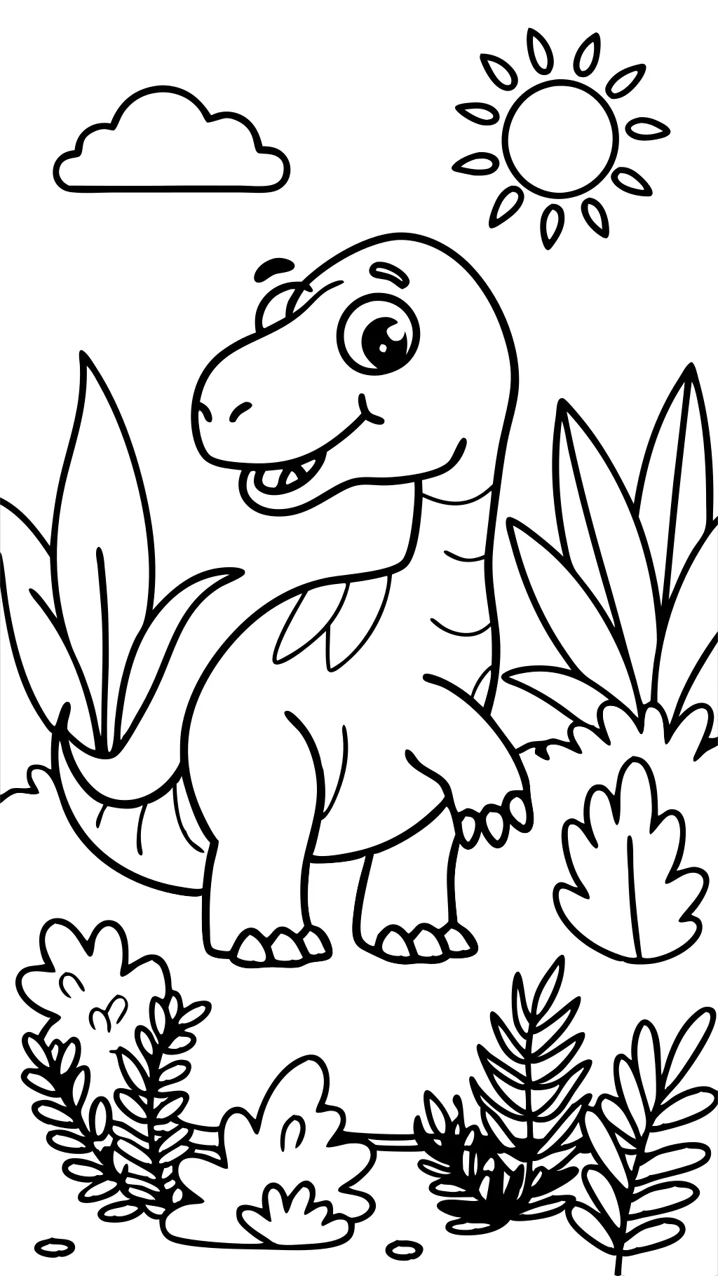 Página de colorante de dinosaurio gratis